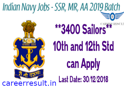 Indian Navy Sailor Recruitment 2018 – Online Form for 3400 Sailor