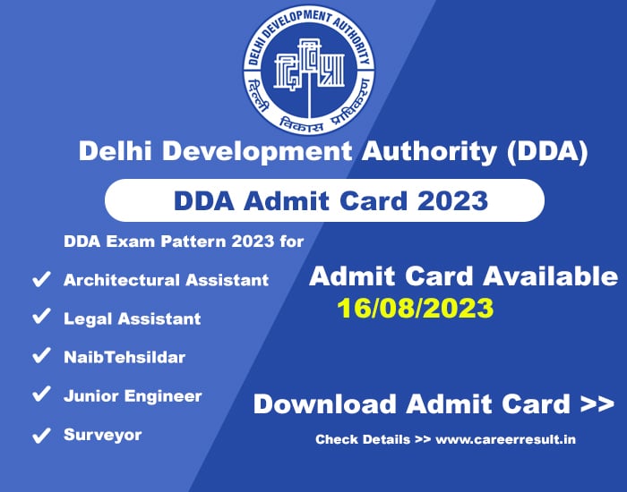 DDA Admit Card 2023